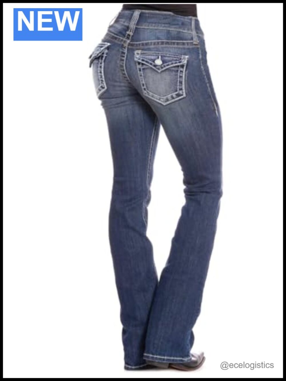Women's Bootcut Jeans with BBL Contour Lifting Pockets, Stretch Curve Fit
